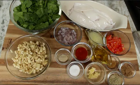 Ingredients needed for stuffed squid