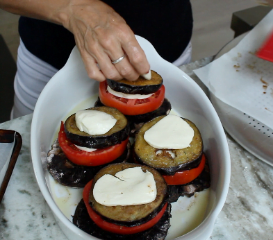 stack eggplant towers