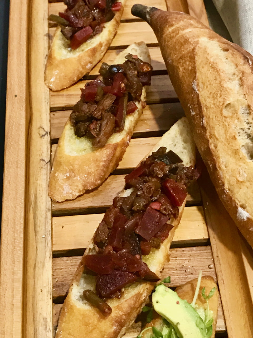 Beet and Onion Jam Bruschetta 