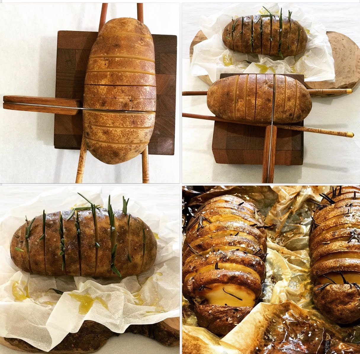 How to cut Hasselback potatoes