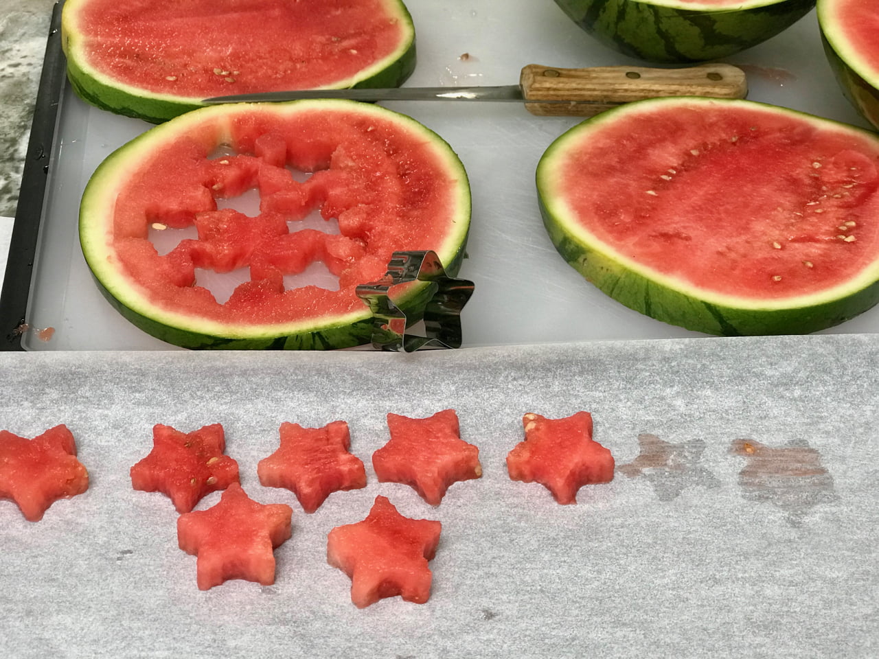 Fun Shaped Watermelon Garnish