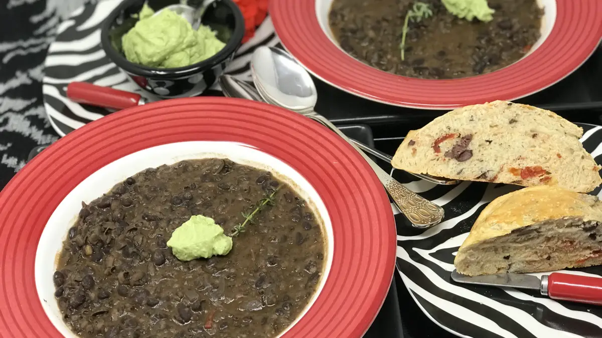 Black Bean Soup With Black Rice