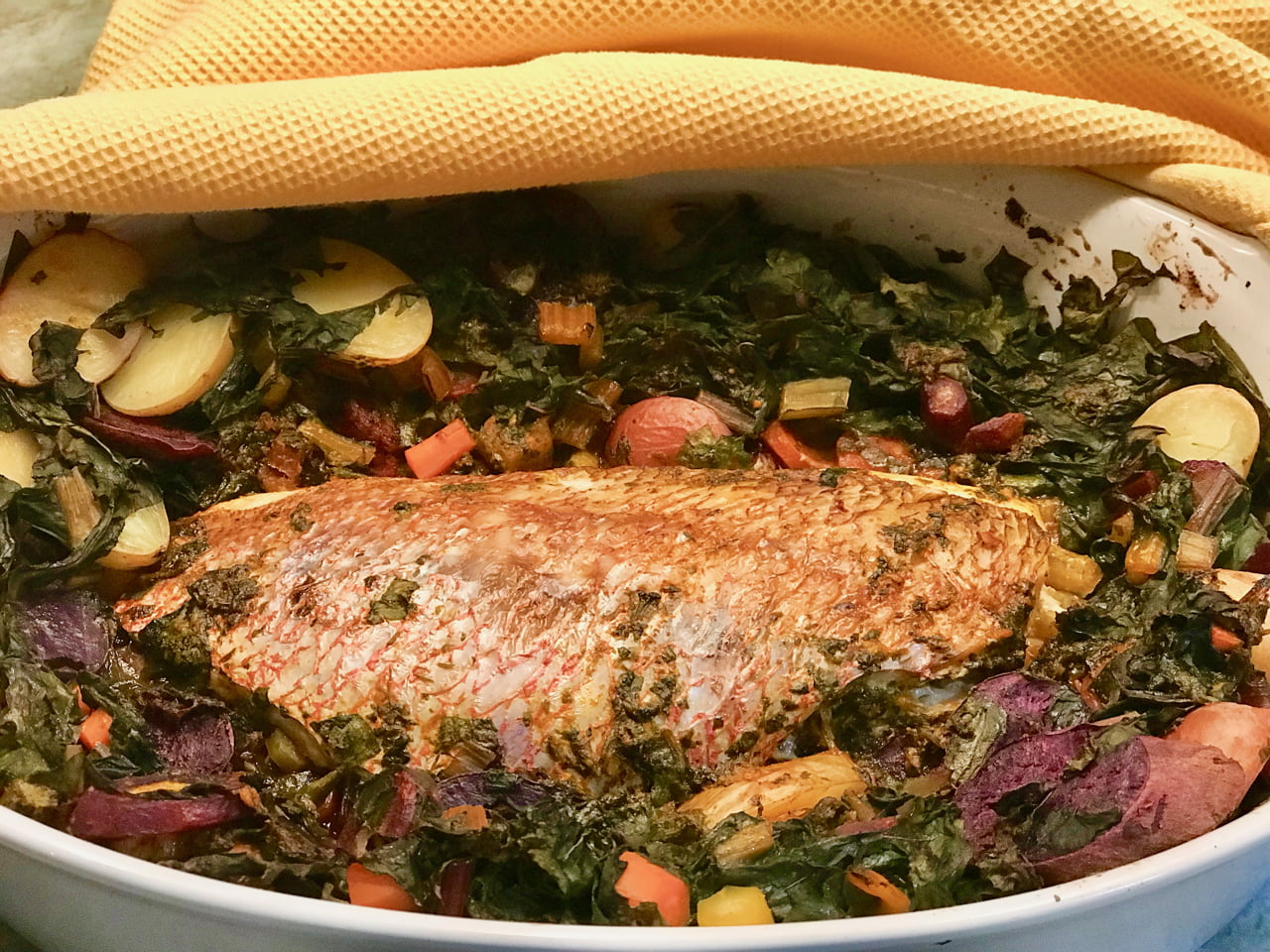 Roasted Whole Fish With Chermoula - Moroccan Salsa