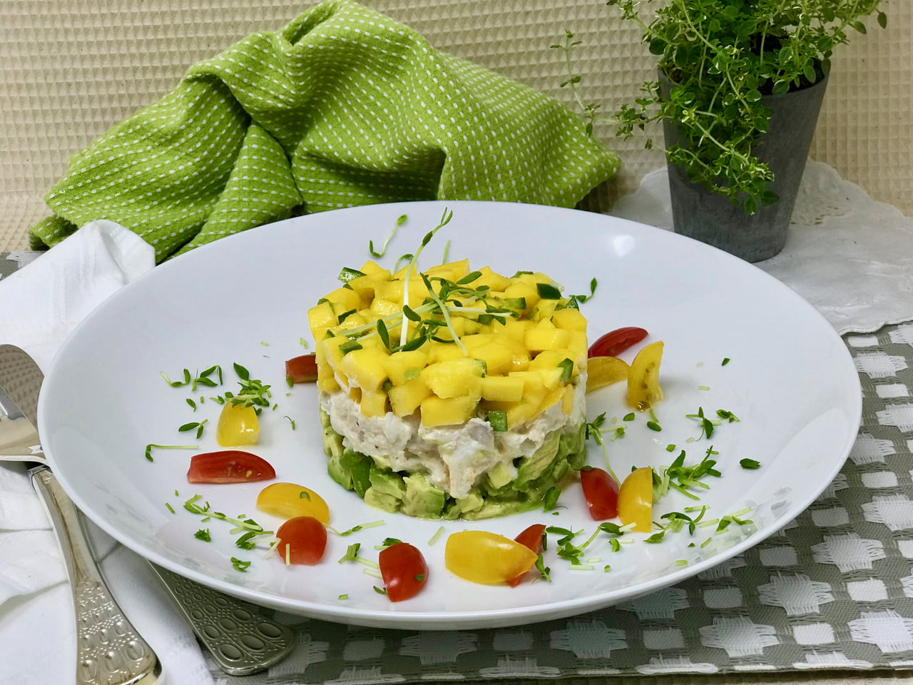 Crab Towers With Avocado And Mango Salsa Whisk & Dine