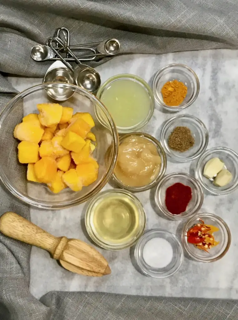 Ingredients For Mango Sauce with Chili Pepper and Smoked Paprika