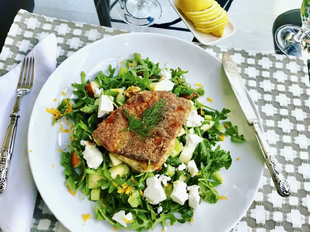Women's Luncheon Herb Crusted Salmon Salad