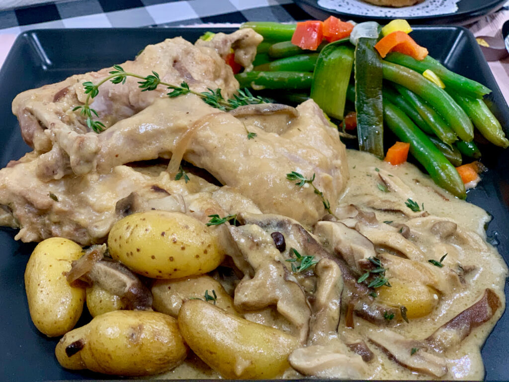 Roasted Rabbit With White Wine Sauce (with video)