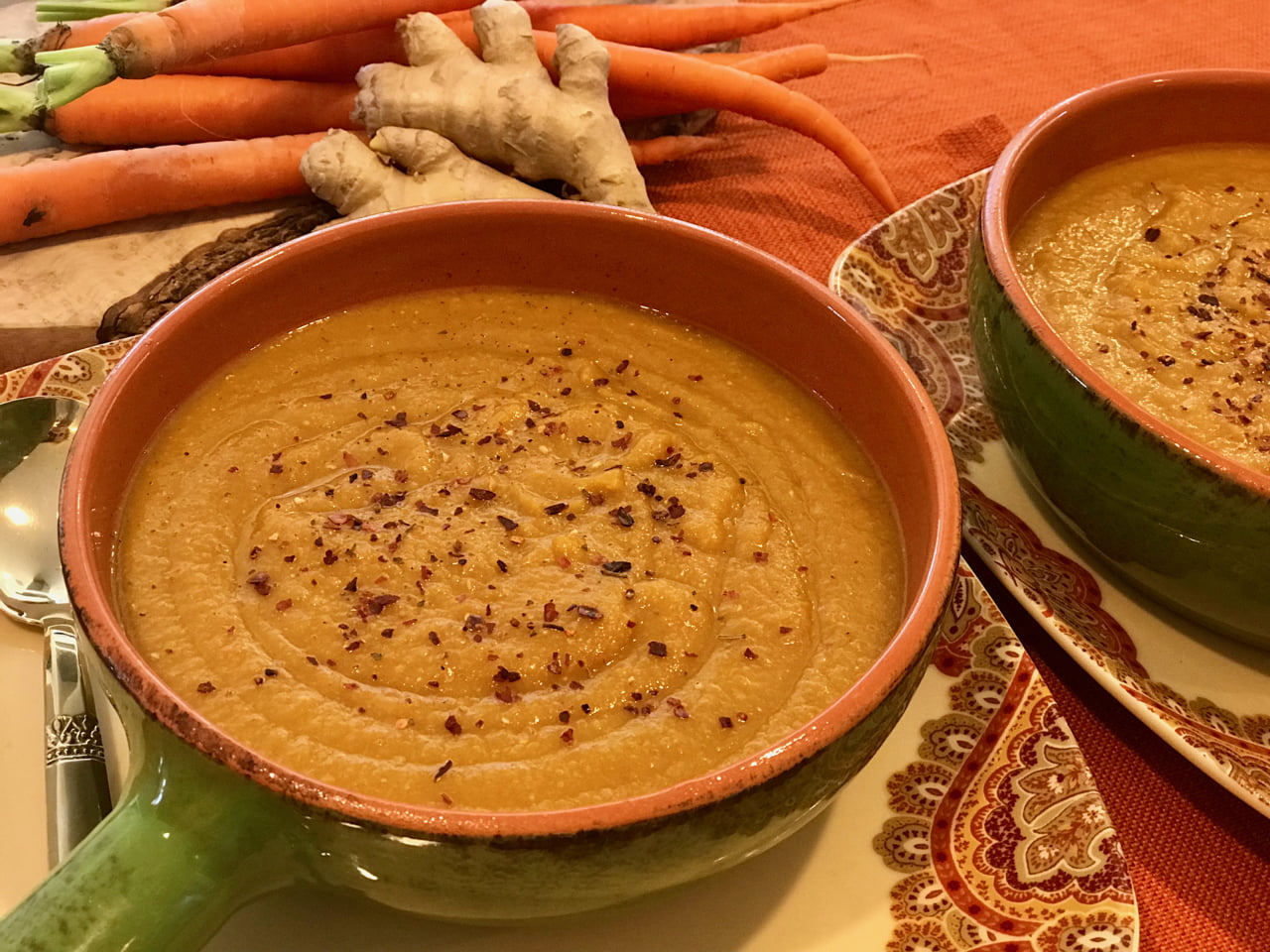 Ginger Carrot Red Lentil Soup