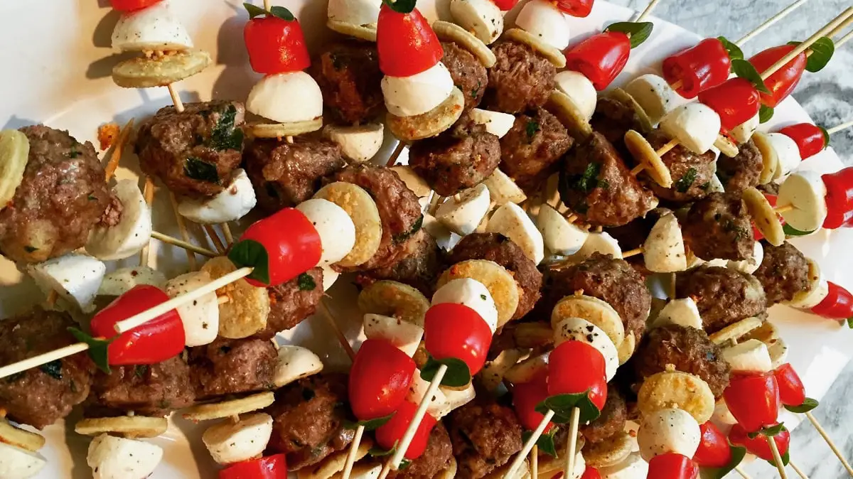 Pizza Kabob Party Platter for Various Diets