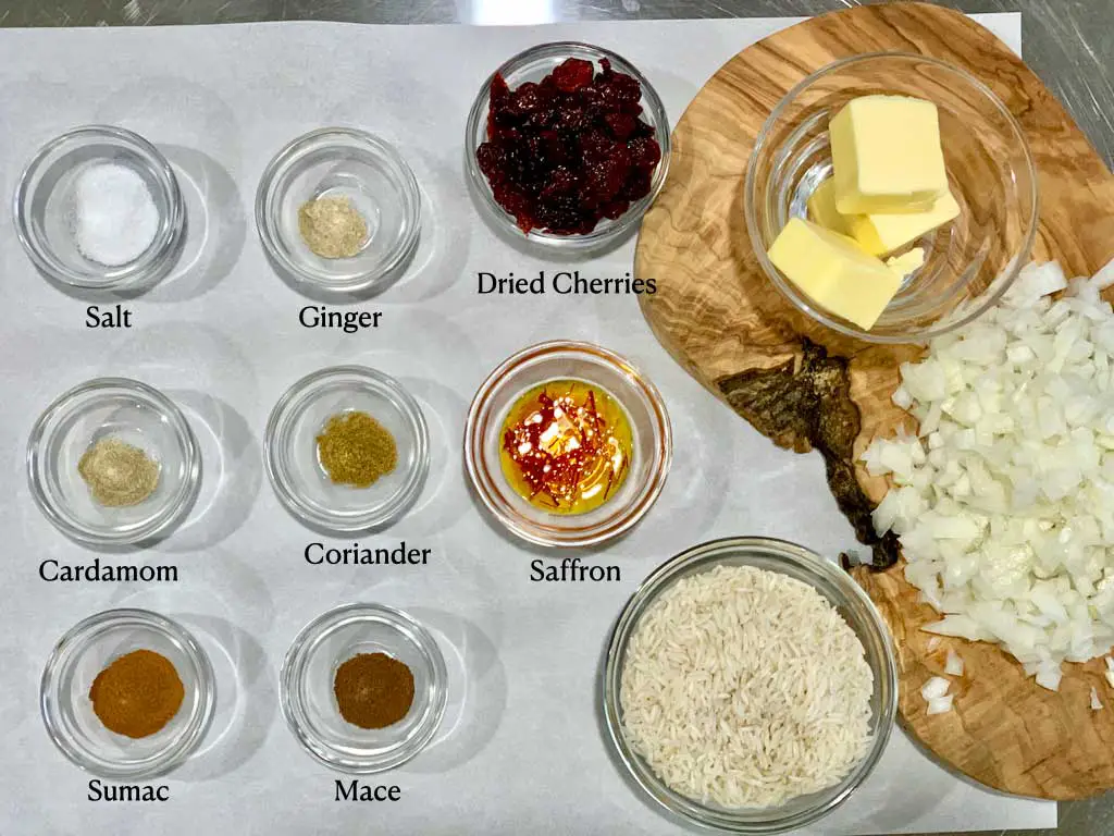 Ingredients For Moroccan Rice With Dried Fruit