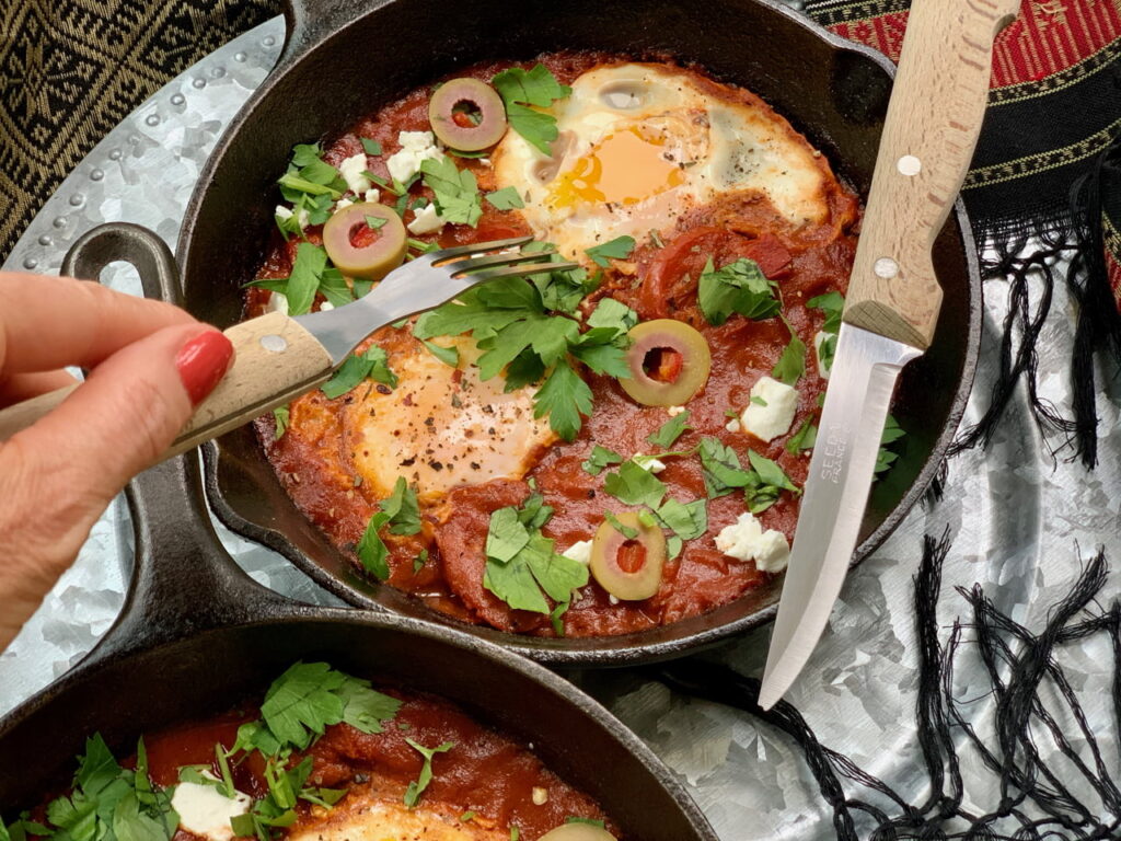 The best Shakshuka for breakfast of brunch.