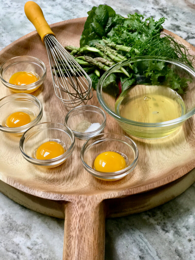 Cloud Egg Ingredients Set Up For Easy Cooking