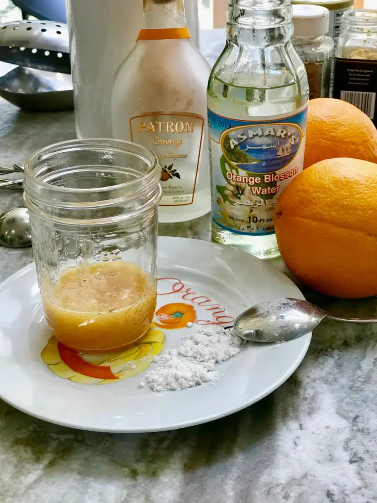 orange blossom and orange liquor glaze