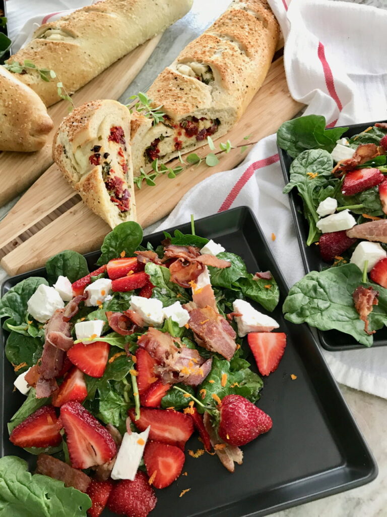 strawberry salad with stromboli