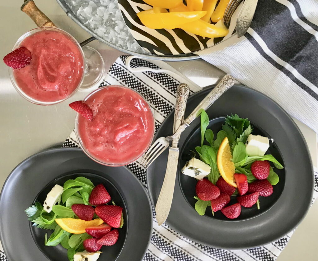 Strawberry Salad with Strawberry Mocktails