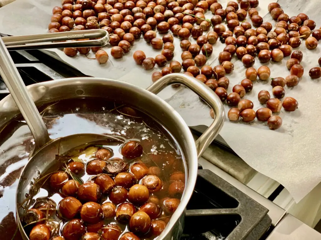 Boiled and Roasted Acorns