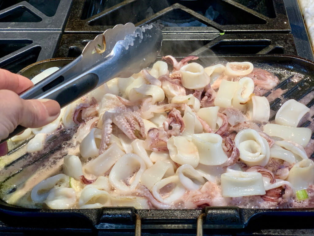 Grilling Squid