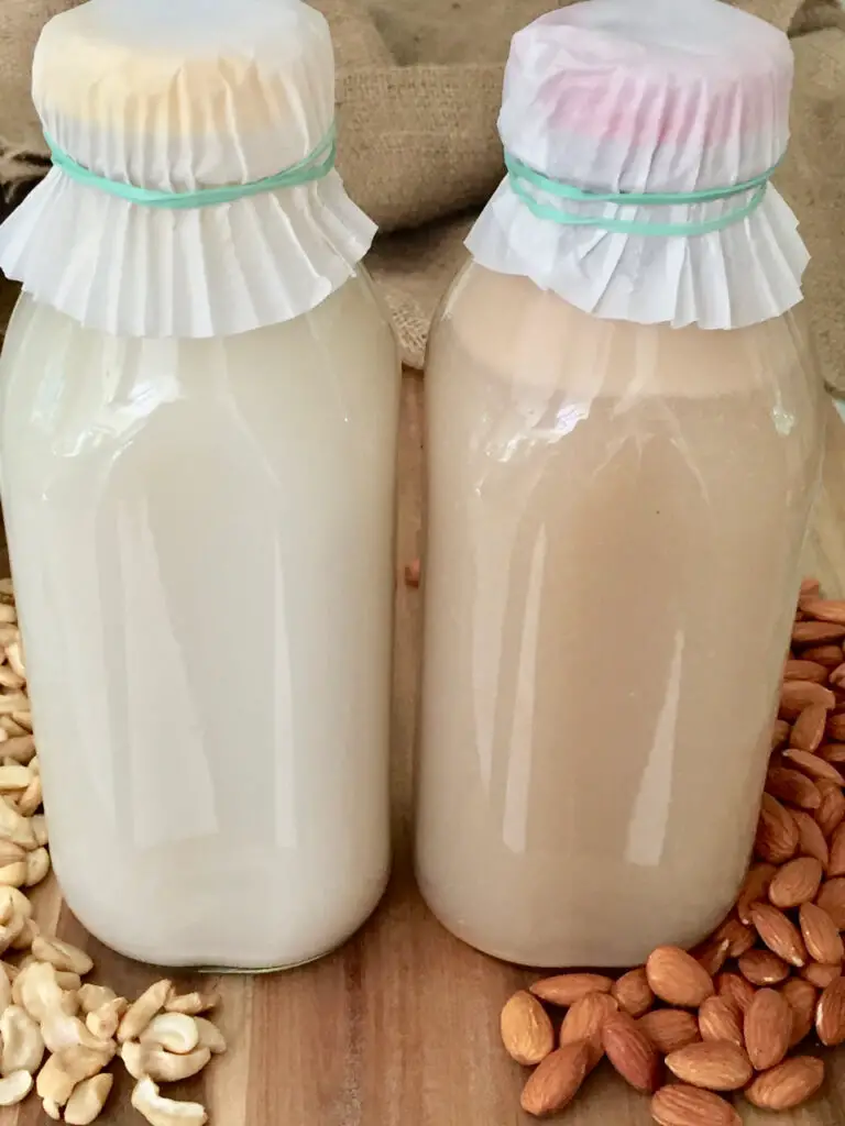 homemade almond and cashew milk
