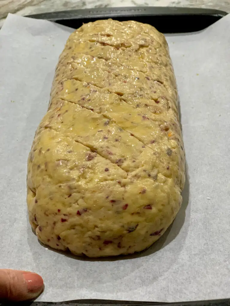 Risen and Shaped Cranberry Bread
