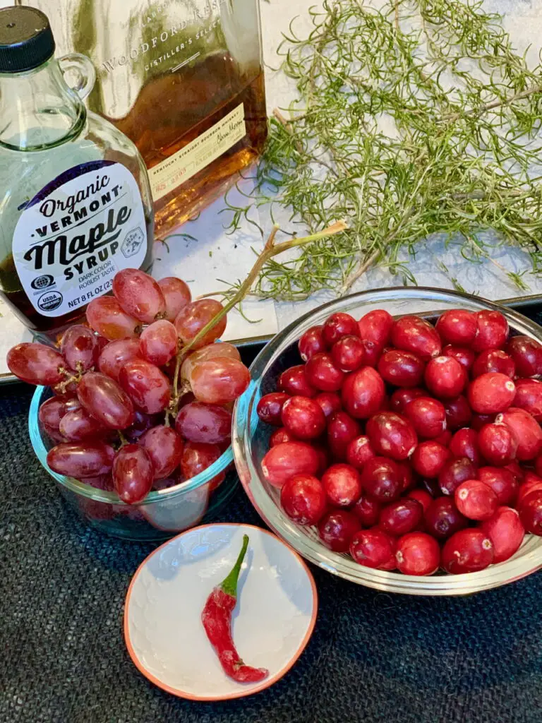 spicy cranberry grape compote