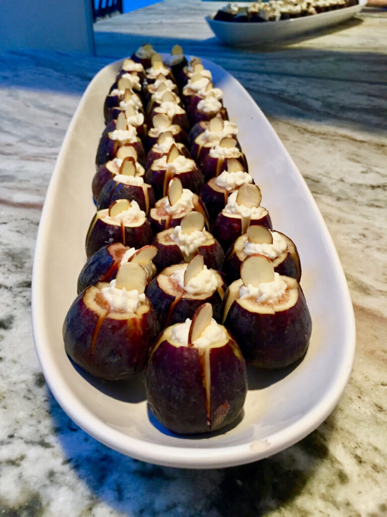 goat cheese stuffed figs with almonds