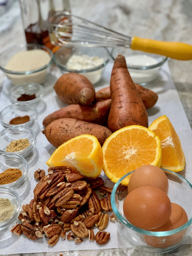 Nuts Spices And Orange - Sweet Potato Pie Ingredients