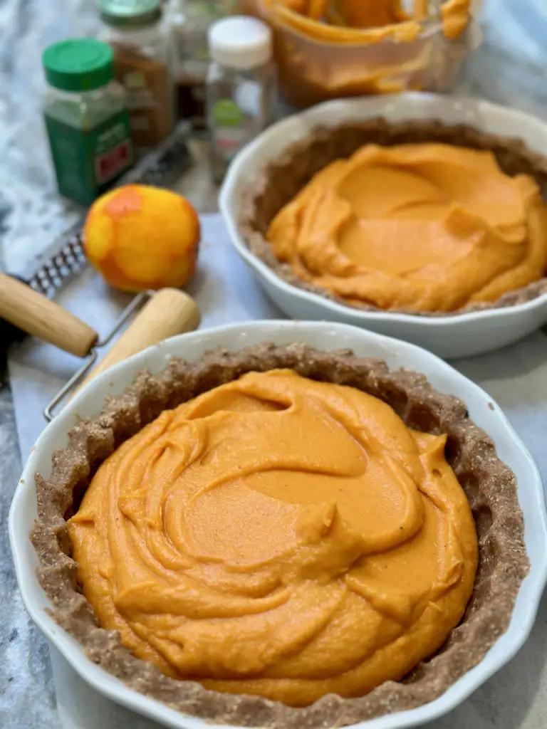 Oat and Pecan Cookie Crusted Sweet Potato Pie Ready To Bake