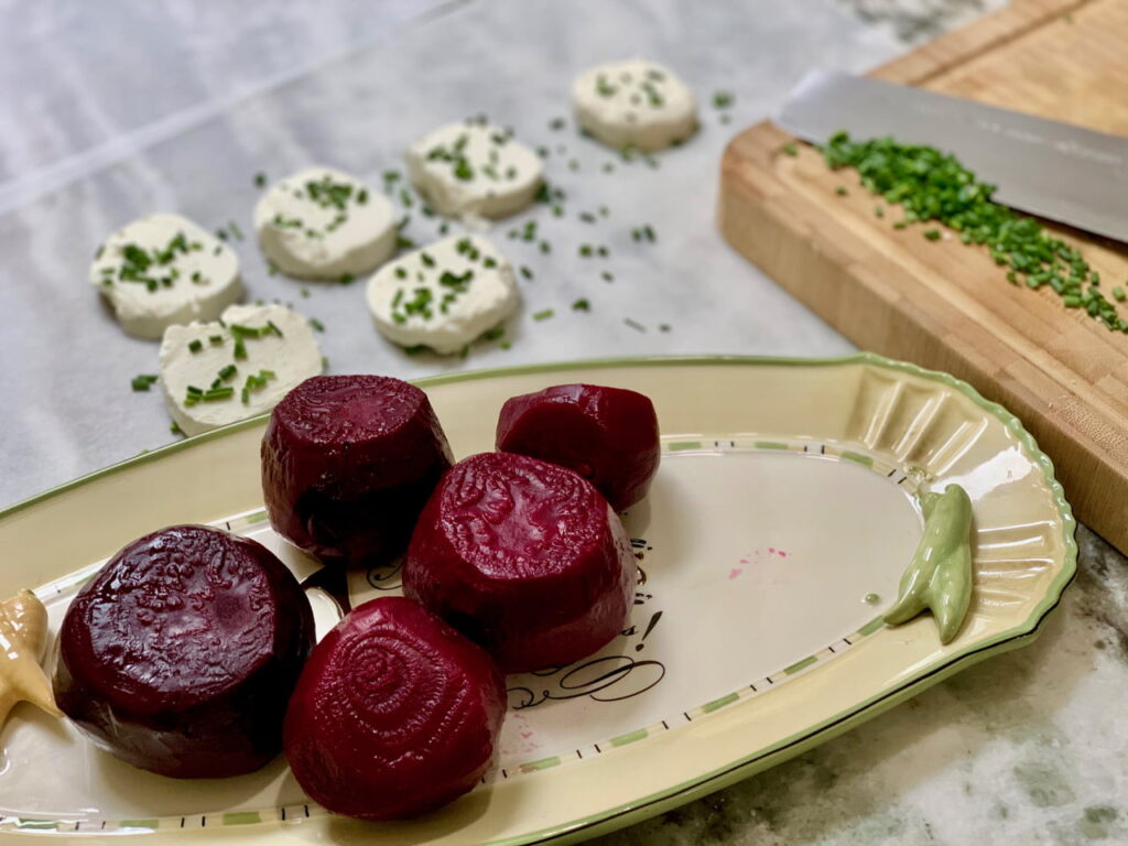 Roasted Beetroot and Sliced Goat Cheese