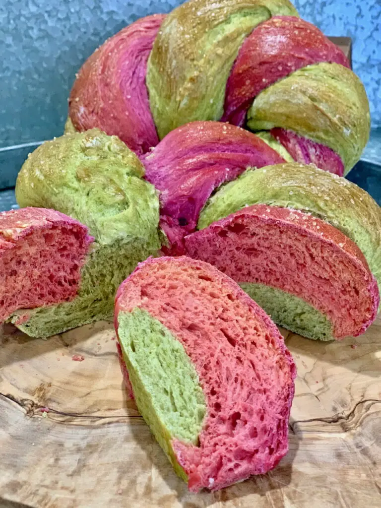 beetroot and spinach yeast bread