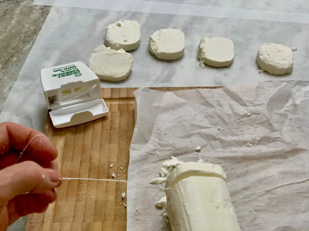 Dental Floss For Slicing Soft Goat Cheese