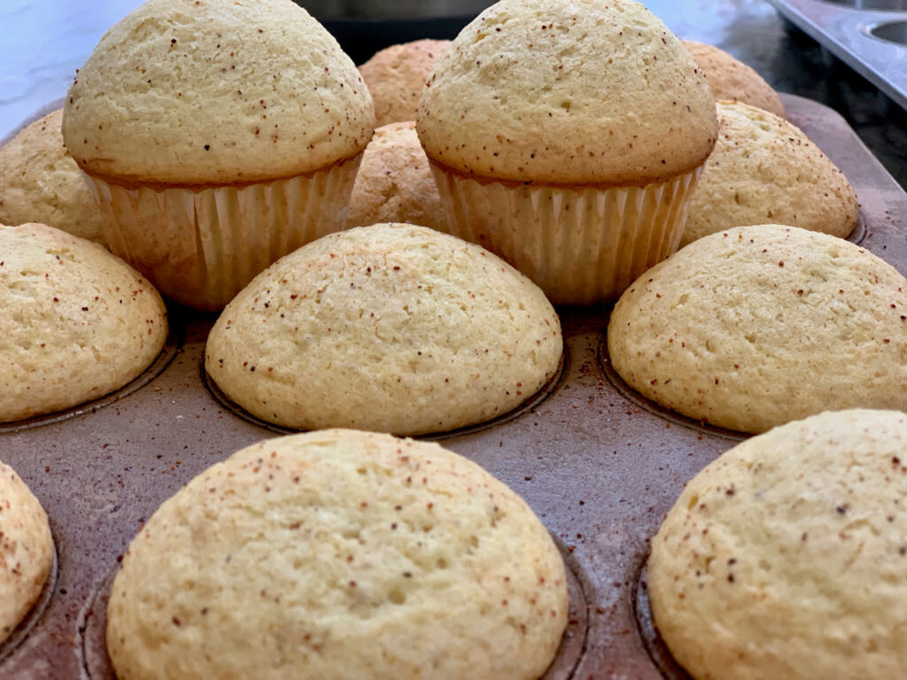 Nutmeg sprinkled Eggnog Muffins