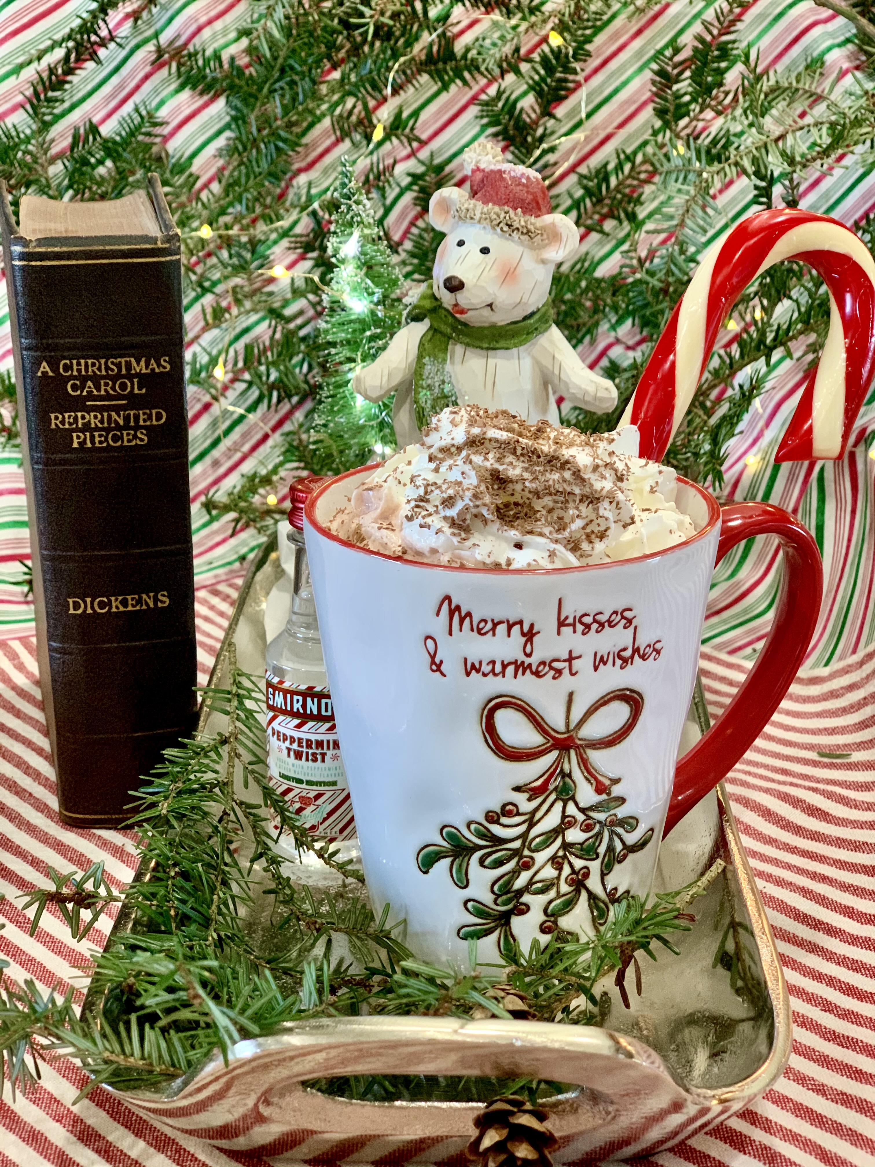 Peppermint Hot Chocolate Cocktail For Festive Fireside Sips