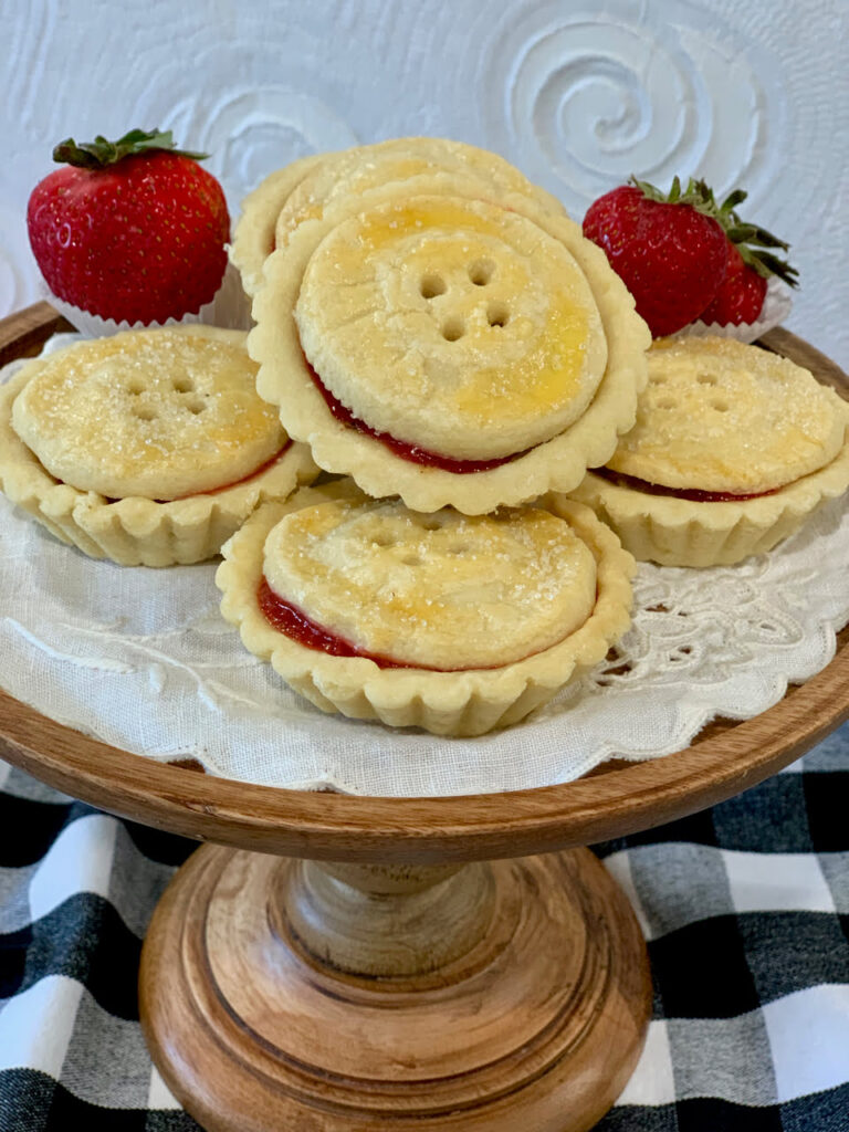 Shortbread Button Cups with Strawberry Jam and Almond Butter