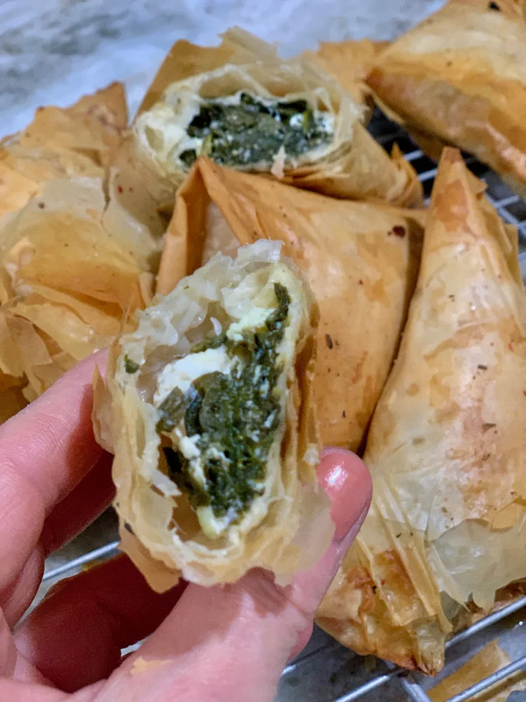 large dinner size spanakopita