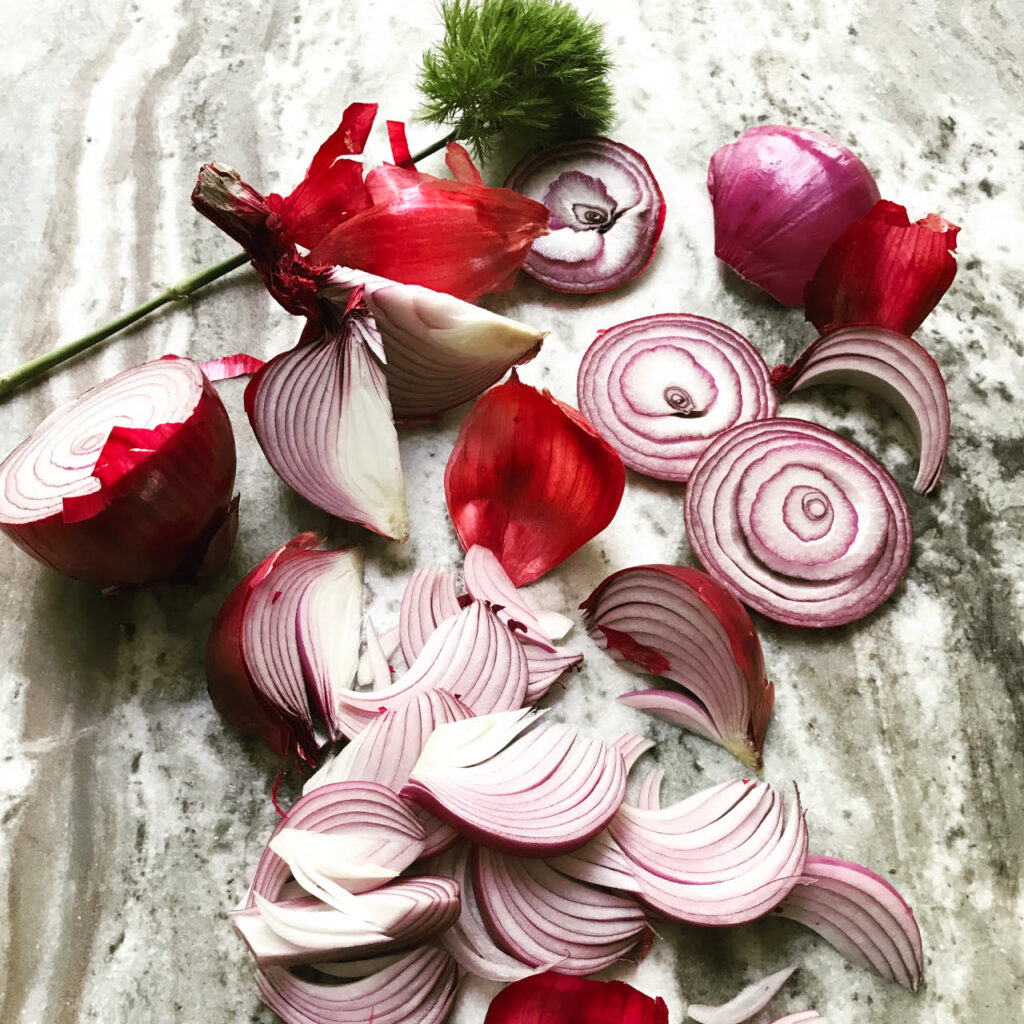 red onions for color and flavor