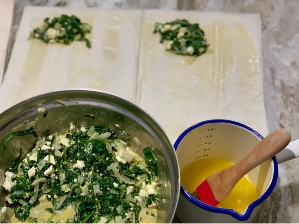 working with phyllo dough with butter