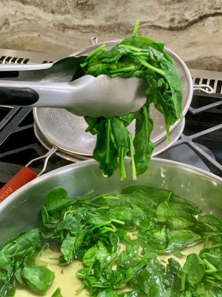 wilting spinach