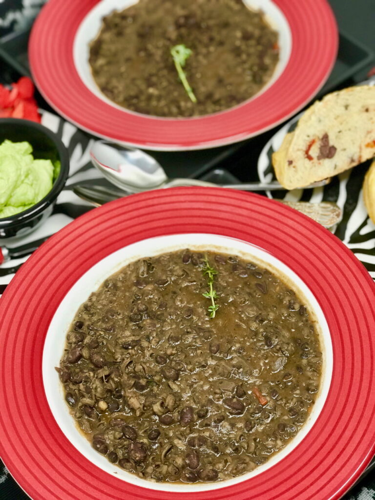 Black Bean Soup With Black Rice