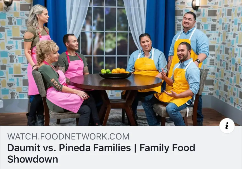 Food Network's Family Food Showdown with me and my family cooking.