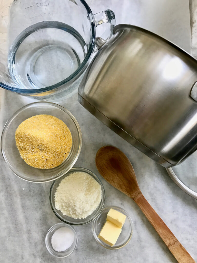Easy Cheesy Grits Ingredients - Also Known As Polenta 