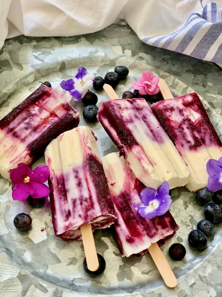 Blueberry Yogurt Frozen Fruit Popsicles