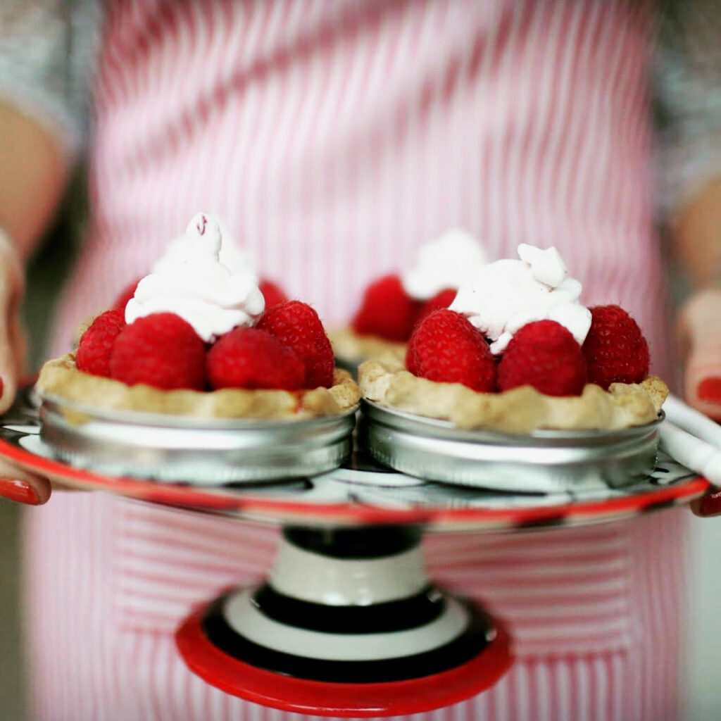 Quick Custard Raspberry Tarts