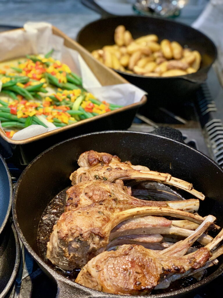 Cast iron lamb chops