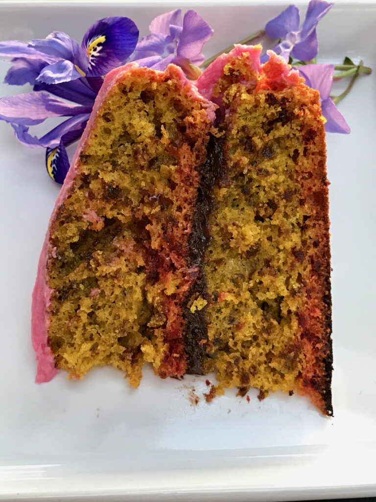 Sugar Beet Cake with Chocolate Filling and Vodka Beet Icing