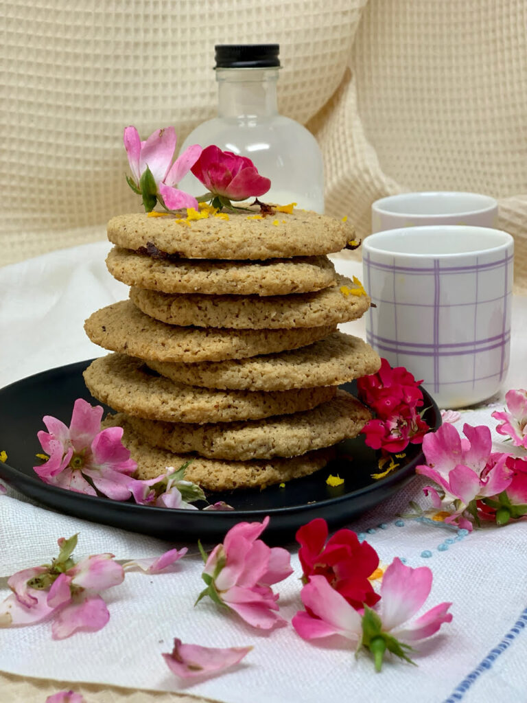 Gluten-free Orange Blossom Oat Flour Pecan Cookies