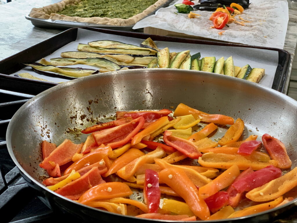 Peppers, Eggplant and Zucchini Ratatouille Pizza