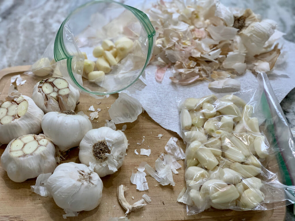 lots of garlic in baba ganoush