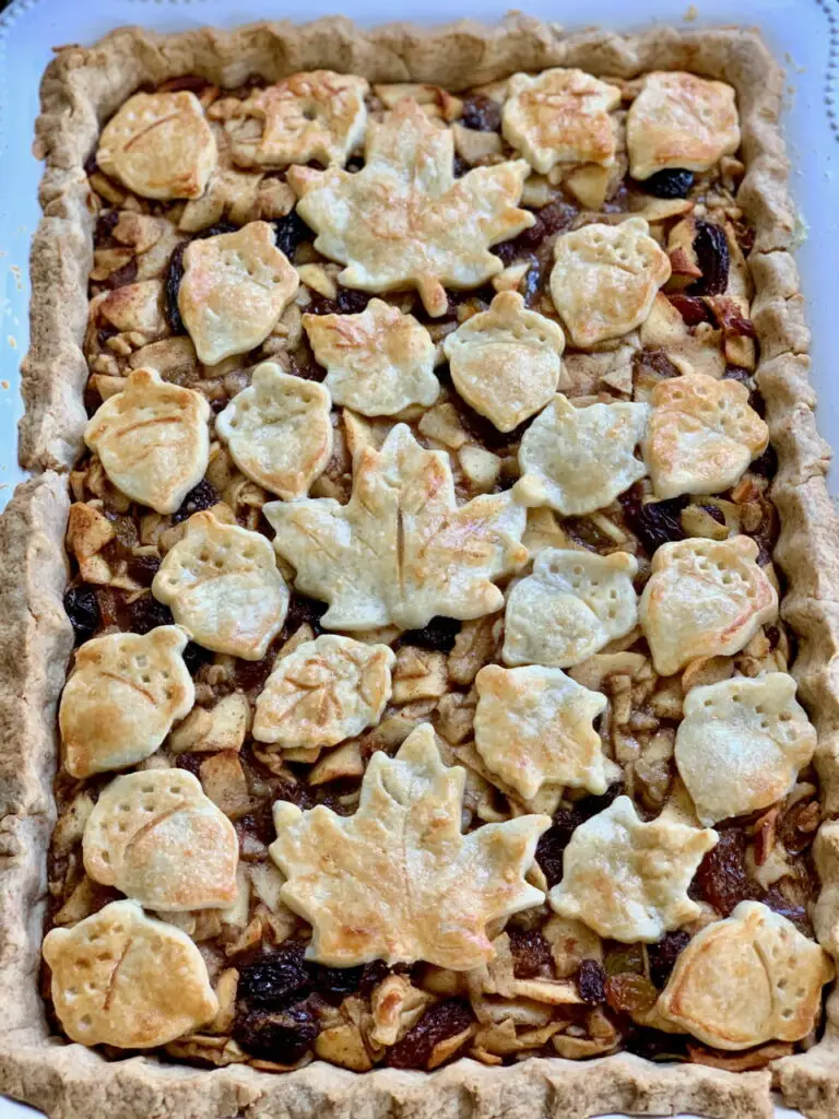 Winter Fruit Pie with Apples Nuts and Dried Fruit