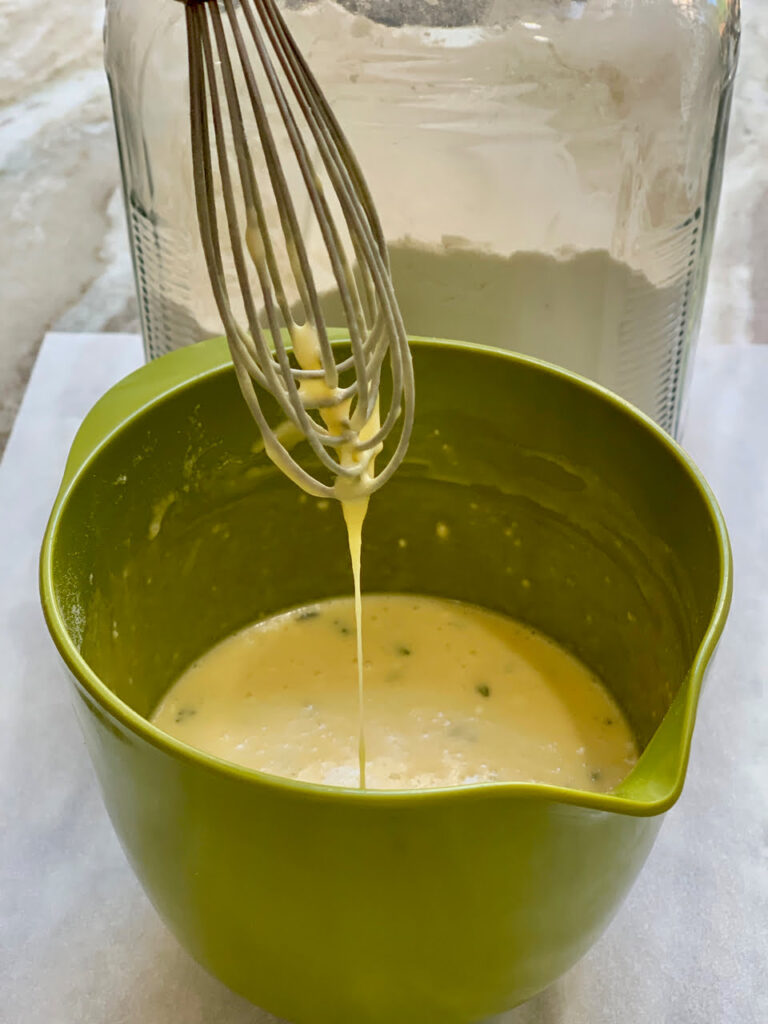 crepe batter ready to cook