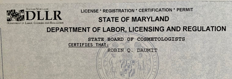 Maryland Cosmetology License 